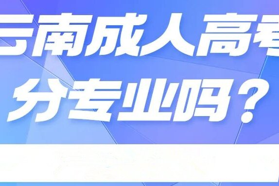 云南成人高考考试时分专业吗？